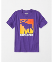 Abercrombie Purple Deer Print Graphic Tee